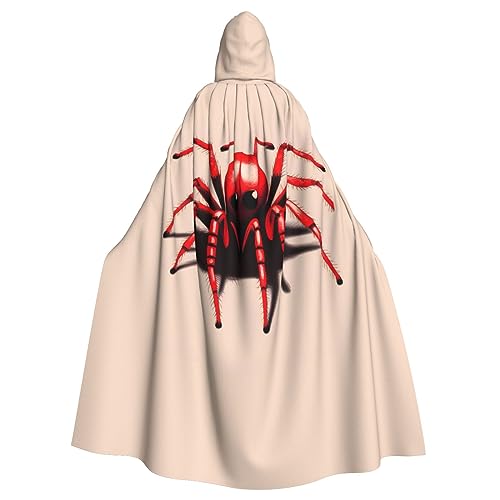 FInpan Süßer kleiner roter Spinnen-Poncho, Halloween-Kapuzenumhang, für Damen, Herren, Halloween, Verkleidungsparty, Cosplay-Kostüme von FInpan