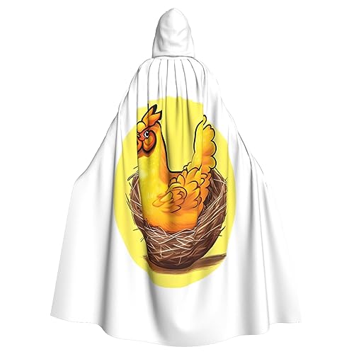 FInpan Vogelnest goldener Hühner-Poncho, Halloween-Kapuzenumhang, für Damen und Herren, Halloween, Verkleidungsparty, Cosplay-Kostüme von FInpan