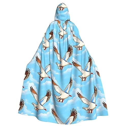 Poncho mit fliegenden Möwen, Halloween-Kapuzenumhang, für Damen und Herren, Halloween, Party, Cosplay-Kostüme von FInpan