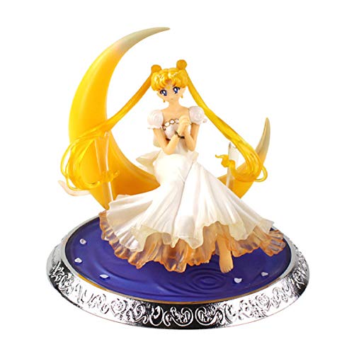 13,5 cm Sailor Moon Figur Spielzeug Tsukino stitting on Moon in Wedding Dress Princess Serenity Anime Beauty Model Puppen Geburtstagsgeschenk von FJAF