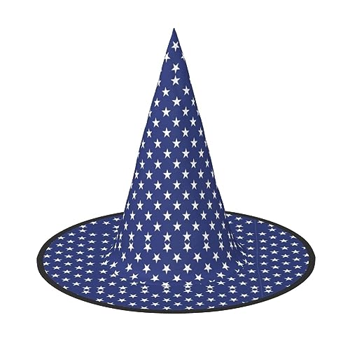 FJAUOQ Blauer weißer Stern Halloween Hüte Schwebender Hexenhut hängende Hexe Kostüm Dekoration für Party von FJAUOQ