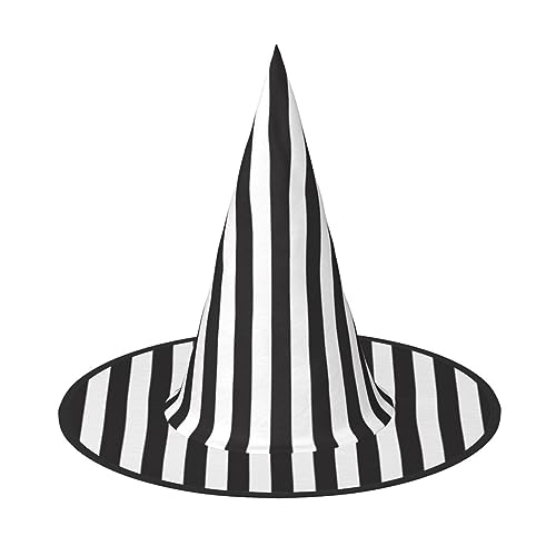 FJAUOQ Geometrische Retro Streifen Linien Schwarz Weiß Rot Halloween Hut Schwebende Hexe Kostüm Party Hängende Hut Dekoration von FJAUOQ