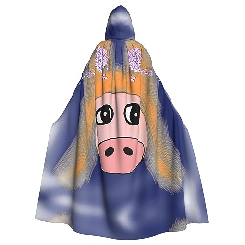 FJAUOQ Halloween Adult Hooded Cloak - Pflegeleichtes und langlebiges Cosplay Kostüm für Partys und Events Der Kopf des Stierteufels von FJAUOQ