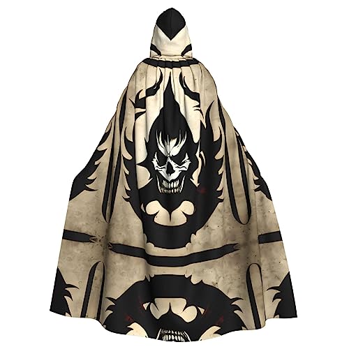 FJAUOQ Halloween Adult Hooded Cloak - Pflegeleichtes und langlebiges Cosplay Kostüm für Partys und Veranstaltungen Flammende Schwungrad Bild von FJAUOQ