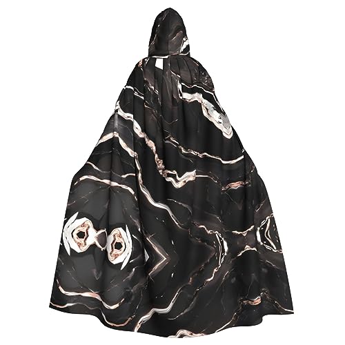 FJAUOQ Schwarz-weißer Marmor-Druck-Halloween-Umhang mit Kapuze Die Dekoration Kapuzenumhang Verwandeln Sie Ihren Look mit dem ultimativen von FJAUOQ