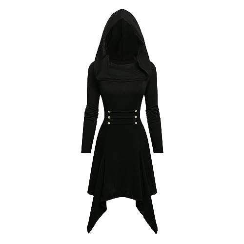 FJKVKDT Gothic Kleid Ghostface Kostüm Halloween Kostüm Damen Mittelalter Kleid Damen Wikinger Kostüm Damen von FJKVKDT