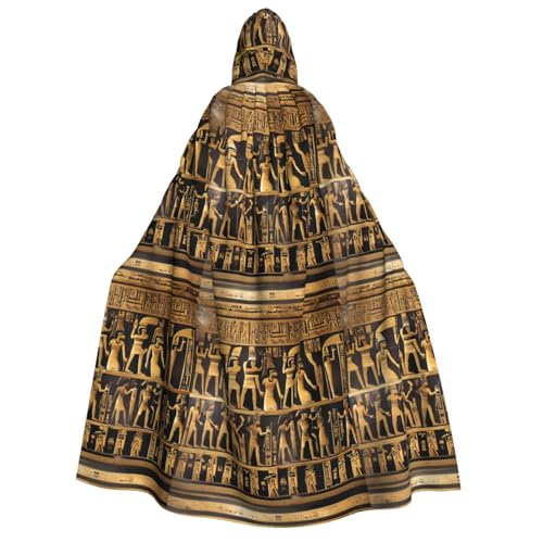Ägypten Hieroglyphen Druck Erwachsene Kapuzenumhang Umhang Gothic Karneval Umhang für Damen und Herren Cosplay Kostüme von FKGKDF