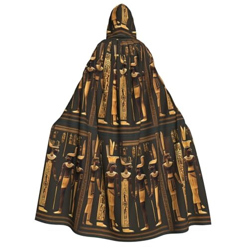 Antiker ägyptischer Hieroglyphen-Aufdruck, Erwachsenen-Umhang, mit Kapuze, Gothic, Karneval, Umhang für Damen und Herren, Cosplay-Kostüme von FKGKDF