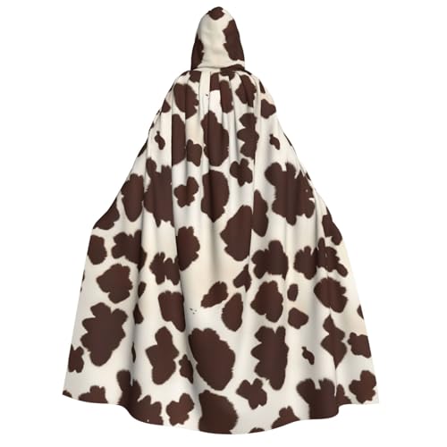 Brauner Umhang mit Kapuze aus Rindsleder, für Erwachsene, Gothic, Karneval, Umhang für Damen und Herren, Cosplay-Kostüme von FKGKDF