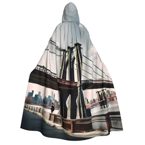 Brooklyn Bridge S Print Erwachsene Kapuzenumhang Umhang Gothic Karneval Umhang für Damen und Herren Cosplay Kostüme von FKGKDF