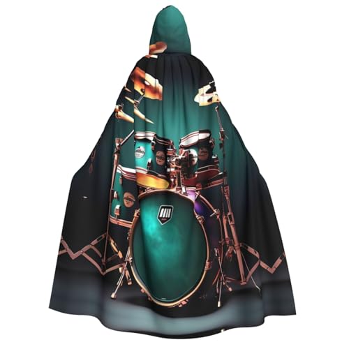 Coole Schlagzeug-Druck Erwachsene Kapuzenumhang Umhang Gothic Karneval Umhang für Männer und Frauen Cosplay Kostüme Coole Schlagzeug-Druck Erwachsene Kapuzenumhang Umhang Gothic Karneval Umhang für Männer und Frauen Cosplay Kostüme von FKGKDF