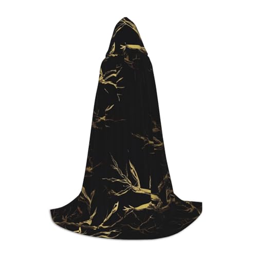 FKGKDF 3D-Umhang mit goldfarbener Marmorierung, Unisex, mit Kapuze, aufmerksames Geschenk für Halloween/Cosplay-Liebhaber/Themenpartys von FKGKDF
