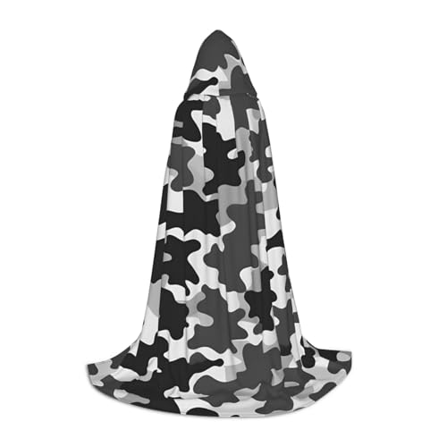 FKGKDF Abstrakter Camouflage-Druck, Unisex, Kapuzenumhang, aufmerksames Geschenk für Halloween/Cosplay-Liebhaber/Themenpartys von FKGKDF