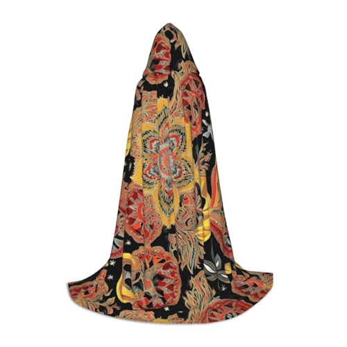 FKGKDF Afrikanischer Textil-Patchwork-Druck, Unisex, Kapuzenumhang, aufmerksames Geschenk für Halloween/Cosplay-Liebhaber/Themenpartys von FKGKDF