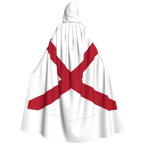 FKGKDF Alabama State Flag Print Adult Halloween Hooded Cloak, Hood & Bow Tie, For Cosplay/Trick-or Treat von FKGKDF