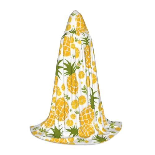FKGKDF Ananas Druck Unisex Kapuzenumhang Nachdenkliches Geschenk für Halloween Cosplay Liebhaber Mottopartys von FKGKDF