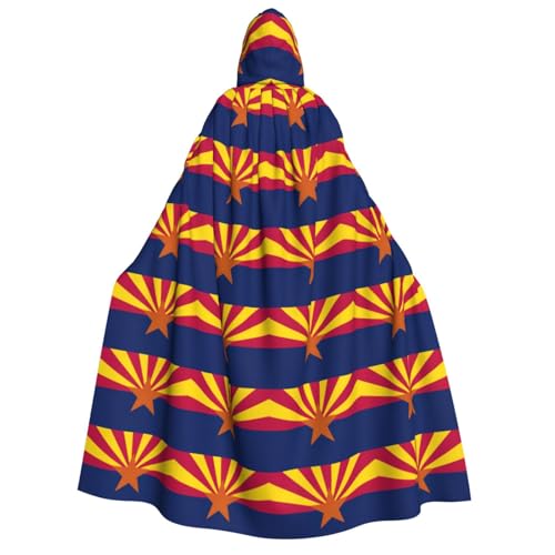FKGKDF Arizona State Flag Print Adult Halloween Hooded Cloak, Hood & Bow Tie, For Cosplay/Trick-or Treat von FKGKDF