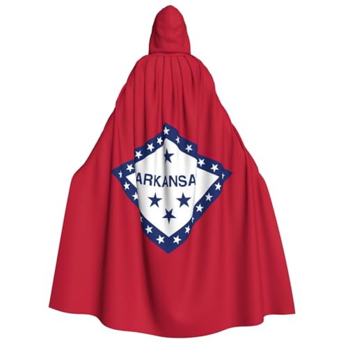 FKGKDF Arkansas State Flag Print Erwachsene Halloween Kapuzenumhang, Kapuze & Fliege, für Cosplay/Süßes oder Saures FKGKDF Arkansas State Flag Print Erwachsene Halloween Kapuzenumhang, Kapuze & Fliege, für Cosplay/Süßes oder Saures von FKGKDF