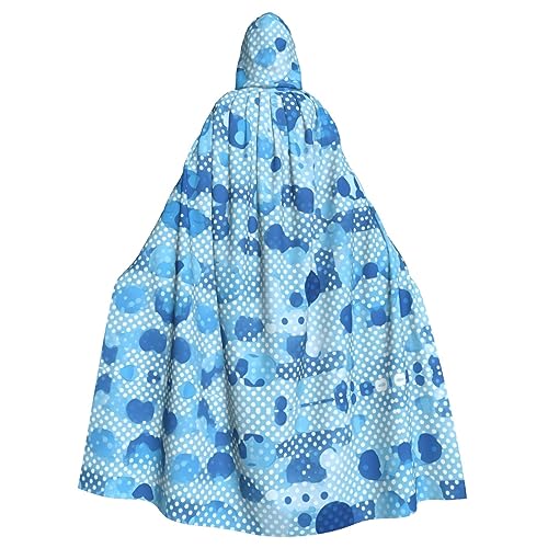 FKGKDF Blauer gepunkteter Druck, Gothic-Maskerade-Umhang, dunkle Fantasie, Karneval, Umhang für Kostümpartys und Cosplay FKGKDF Blauer gepunkteter Druck, Gothic-Maskerade-Umhang, dunkle Fantasie, Karneval, Umhang für Kostümpartys und Cosplay von FKGKDF