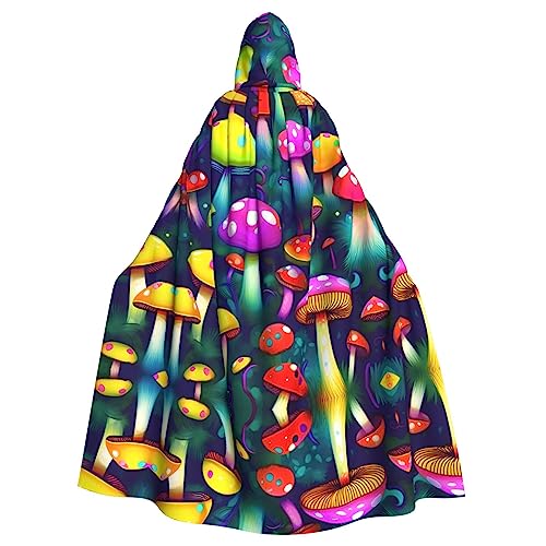 FKGKDF Bright Mushrooms Kunstdruck, Gothic-Maskerade-Umhang, dunkle Fantasie, Karneval, Umhang für Kostümpartys und Cosplay von FKGKDF