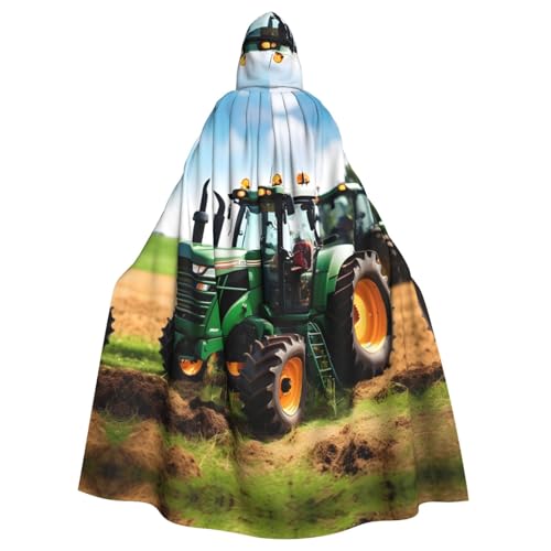 FKGKDF Company Farm-Traktor-Druck, Gothic-Maskerade-Umhang, dunkler Fantasie-Karnevals-Umhang für Kostümpartys und Cosplay von FKGKDF