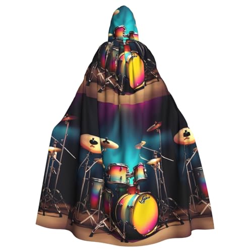 FKGKDF Cooles Schlagzeug-Set mit Druck, Gothic-Maskerade-Umhang, dunkler Fantasie-Karneval, Umhang für Kostümpartys und Cosplay FKGKDF Cooles Schlagzeug-Set mit Druck, Gothic-Maskerade-Umhang, dunkler Fantasie-Karneval, Umhang für Kostümpartys und Cosplay von FKGKDF