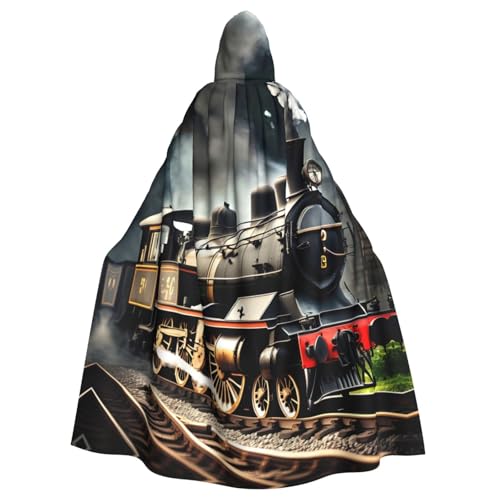 FKGKDF Dampflokomotive Zugdruck Gothic Maskerade Umhang Dunkle Fantasie Karneval Umhang für Kostümpartys und Cosplay von FKGKDF
