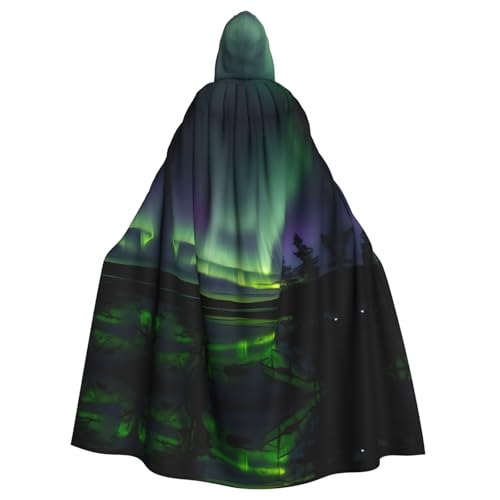 FKGKDF Dark Northern Lights Print Gothic Maskerade Cloak Dark Fantasy Carnival Cape For Costume Parties And Cosplay von FKGKDF