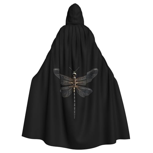 FKGKDF Dragonfly schwarzer Druck, Gothic-Maskerade-Umhang, dunkle Fantasie, Karneval, Umhang für Kostümpartys und Cosplay FKGKDF Dragonfly schwarzer Druck, Gothic-Maskerade-Umhang, dunkle Fantasie, Karneval, Umhang für Kostümpartys und Cosplay von FKGKDF