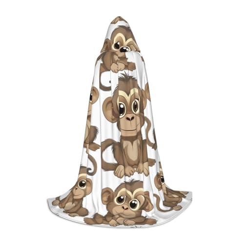 FKGKDF Faultier-Hintergrunddruck, Unisex, Kapuzenumhang, aufmerksames Geschenk für Halloween/Cosplay-Liebhaber/Themenpartys von FKGKDF