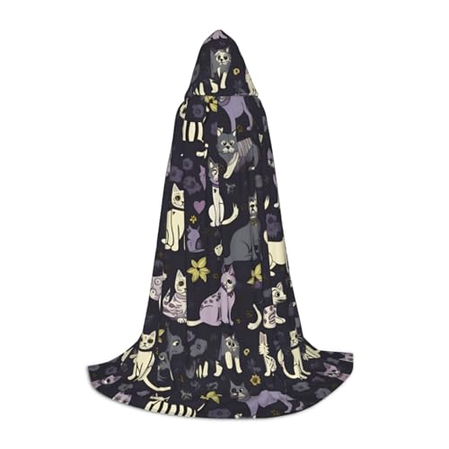 FKGKDF Goth Gruseldruck Unisex Kapuzenumhang, aufmerksames Geschenk für Halloween/Cosplay-Liebhaber/Themenpartys von FKGKDF
