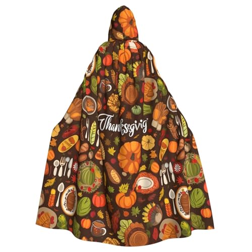 FKGKDF Gothic Maskerade Umhang mit Thanksgiving-Druck, dunkle Fantasie, Karneval, Umhang für Kostümpartys und Cosplay von FKGKDF