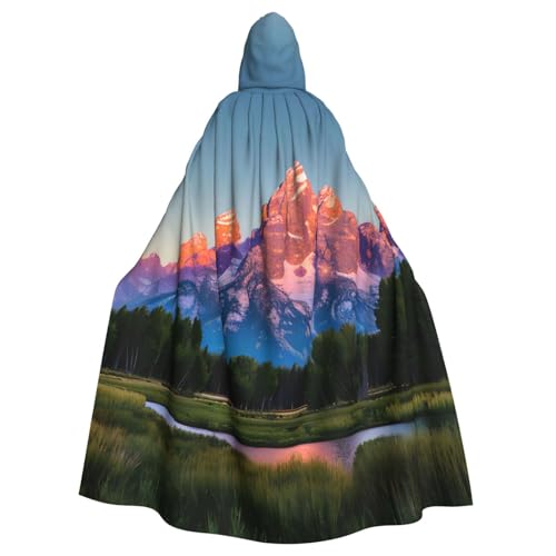 FKGKDF Grand Teton National Park Print Gothic Maskerade Cloak Dark Fantasy Karneval Umhang für Kostümpartys und Cosplay von FKGKDF