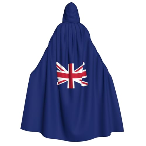 FKGKDF Halloween-Kapuzenumhang mit britischer Flagge, Kapuze und Fliege, für Cosplay/Süßes oder Saures von FKGKDF