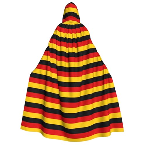 FKGKDF Halloween-Kapuzenumhang mit deutscher Flagge, mit Kapuze, Fliege, für Cosplay/Süßes oder Saures von FKGKDF