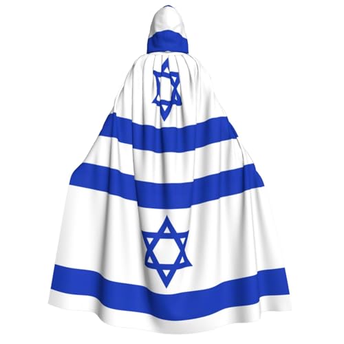 FKGKDF Israelischer Flaggen-Druck, Erwachsene, Halloween-Kapuzenumhang, Kapuze und Fliege, für Cosplay/Süßes oder Saures FKGKDF Israelischer Flaggen-Druck, Erwachsene, Halloween-Kapuzenumhang, Kapuze und Fliege, für Cosplay/Süßes oder Saures von FKGKDF