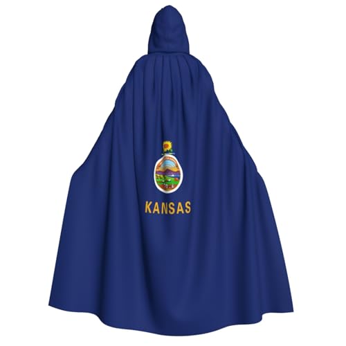 FKGKDF Kansas State Flag Print Adult Halloween Hooded Cloak, Hood & Bow Tie, For Cosplay/Trick-or Treat FKGKDF Kansas State Flag Print Adult Halloween Hooded Cloak, Hood & Bow Tie, For Cosplay/Trick-or Treat von FKGKDF