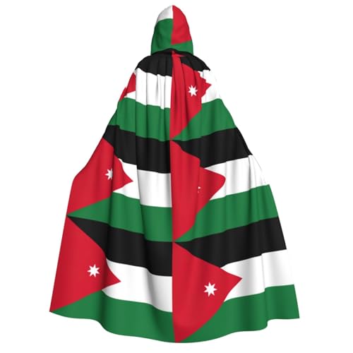 FKGKDF Kapuzenumhang mit Jordanischer Flagge, für Erwachsene, Halloween, Kapuze und Fliege, für Cosplay/Süßes oder Saures FKGKDF Kapuzenumhang mit Jordanischer Flagge, für Erwachsene, Halloween, Kapuze und Fliege, für Cosplay/Süßes oder Saures von FKGKDF