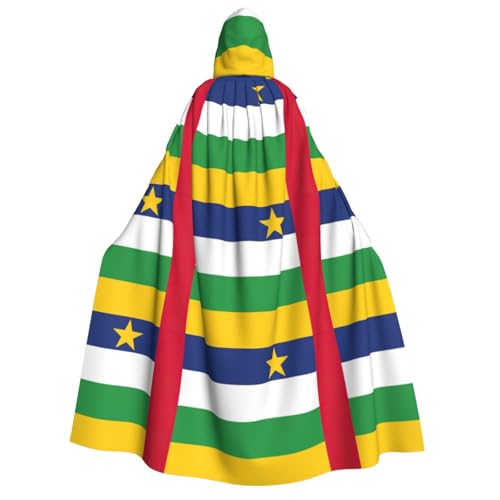 FKGKDF Kapuzenumhang mit Kapuze und Fliege für Erwachsene, Motiv: zentralafrikanische Flagge, für Cosplay/Süßes oder Saures von FKGKDF