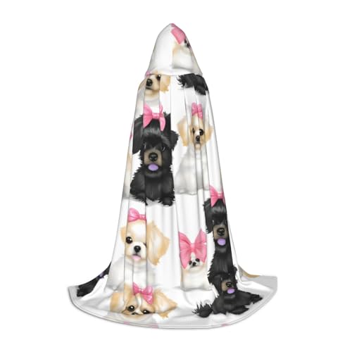 FKGKDF Kapuzenumhang mit Zwergspitzmuster, Unisex, aufmerksames Geschenk für Halloween/Cosplay-Liebhaber/Themenpartys von FKGKDF
