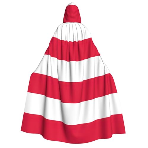 FKGKDF Kapuzenumhang mit polnischer Flagge, für Erwachsene, Halloween, Kapuze und Fliege, für Cosplay/Süßes oder Saures von FKGKDF