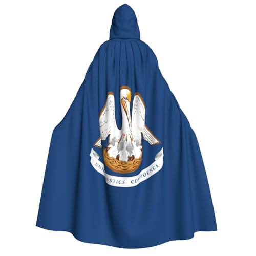 FKGKDF Louisiana State Flag Print Adult Halloween Hooded Cloak, Hood & Bow Tie, For Cosplay/Trick-or Treat von FKGKDF
