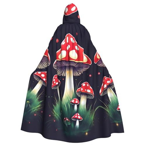 FKGKDF Magischer Pilz-Druck, Gothic-Maskerade-Umhang, dunkle Fantasie, Karneval, Umhang für Kostümpartys und Cosplay von FKGKDF