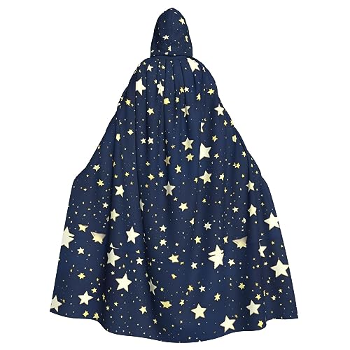 FKGKDF Marineblauer Himmel und Sternen-Druck, Gothic-Maskerade-Umhang, dunkle Fantasie, Karneval, Umhang für Kostümpartys und Cosplay von FKGKDF