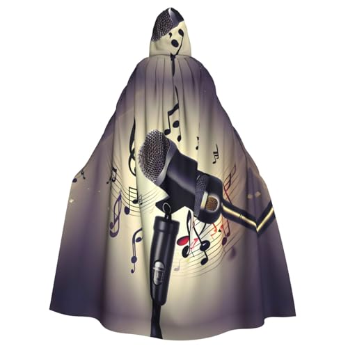 FKGKDF Mikrofon mit Musiknoten-Druck, Gothic-Maskerade-Umhang, dunkle Fantasie, Karneval, Umhang für Kostümpartys und Cosplay FKGKDF Mikrofon mit Musiknoten-Druck, Gothic-Maskerade-Umhang, dunkle Fantasie, Karneval, Umhang für Kostümpartys und Cosplay von FKGKDF