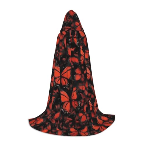 FKGKDF Monarch Butterflies Print Unisex Kapuzenumhang, aufmerksames Geschenk für Halloween/Cosplay-Liebhaber/Themenpartys von FKGKDF