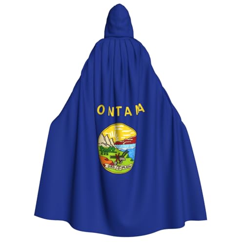 FKGKDF Montana State Flag Print Adult Halloween Hooded Cloak, Hood & Bow Tie, For Cosplay/Trick-or Treat von FKGKDF