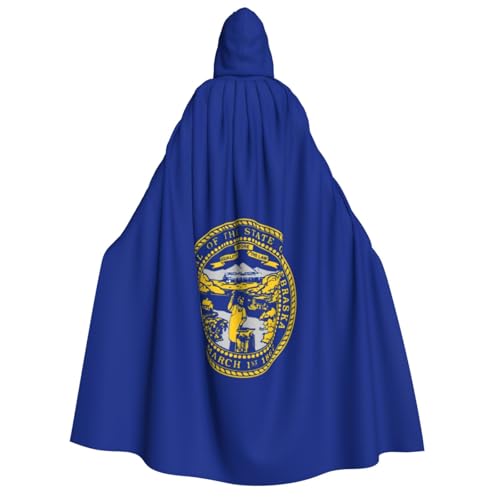 FKGKDF Nebraska-Flaggen-Druck, Erwachsenen-Halloween-Kapuzenumhang, Kapuze und Fliege, für Cosplay/Süßes oder Saures FKGKDF Nebraska-Flaggen-Druck, Erwachsenen-Halloween-Kapuzenumhang, Kapuze und Fliege, für Cosplay/Süßes oder Saures von FKGKDF