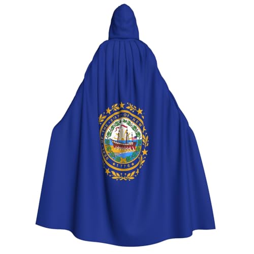 FKGKDF New Hampshire State Flag Print Adult Halloween Hooded Cloak, Hood & Bow Tie, For Cosplay/Trick-or Treat von FKGKDF