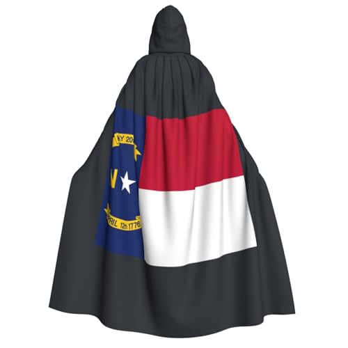 FKGKDF North Carolina State Flag Print Adult Halloween Hooded Cloak, Hood & Bow Tie, For Cosplay/Trick-or Treat von FKGKDF